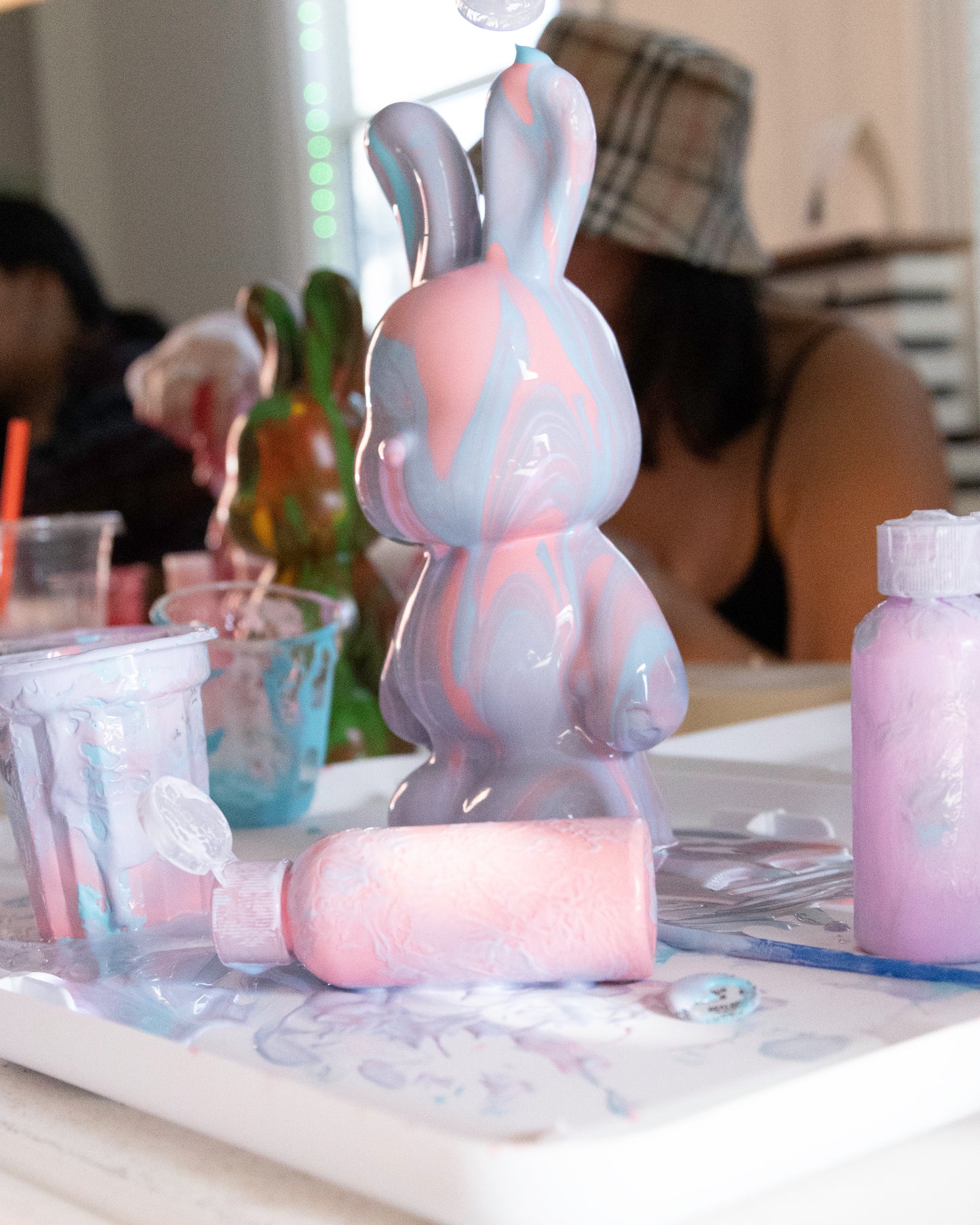 🎨 Acrylic Paint Pouring Workshop | Fluid Art With Animal Figurine/Canvas | Charlotte, NC (NoDa) | Pour Me Paint